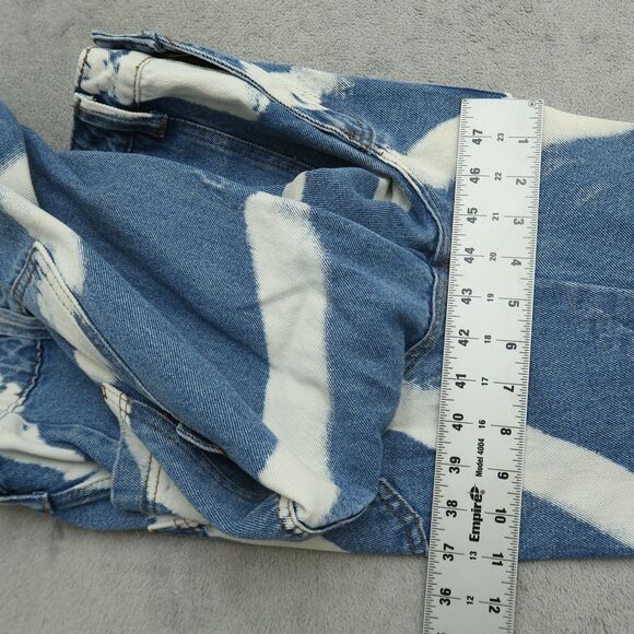 Simple Society Cargo Jeans Juniors Size 5/27 High-Rise Straight Denim 30" Inseam - Picture 6 of 16